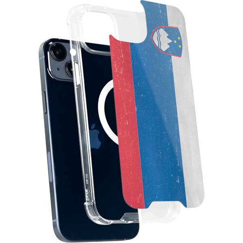 Slovenia Flag Distressed iPhone 15 Plus MagSafe Case